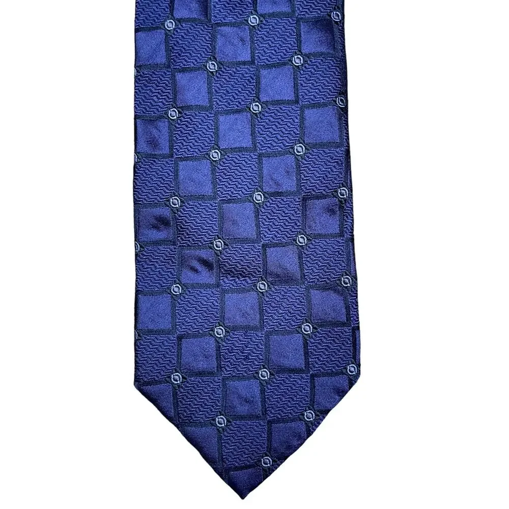 Tino Cojura | Blue Textured Geometric Silk Neck Tie